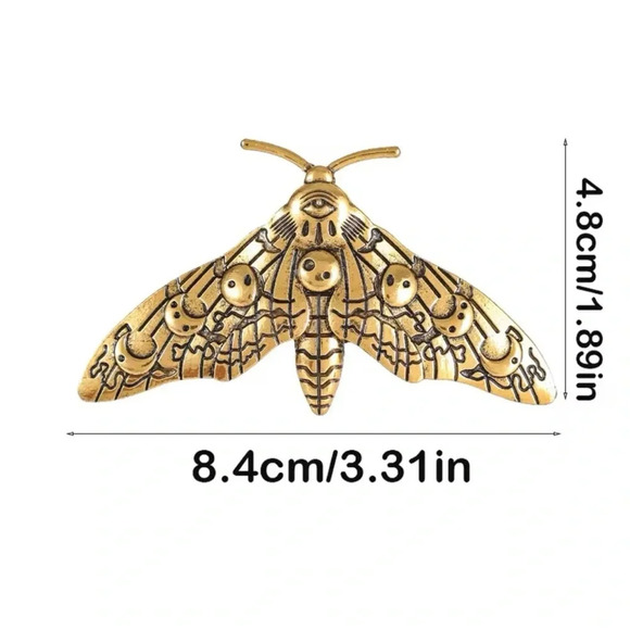 Gothic Silver Moth Hair Pin - Picture 9 of 10